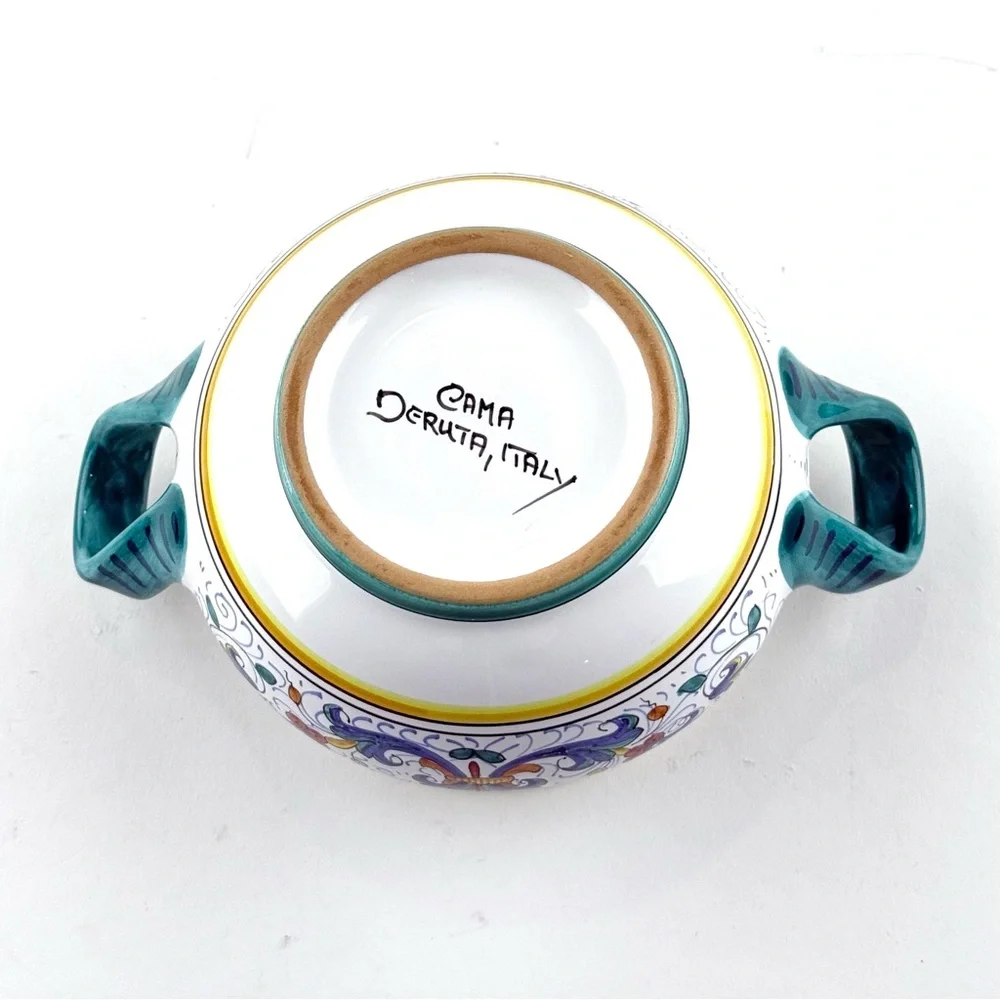 Ricco Deruta Italian Ceramic Garlic Storage Jar with Lid.